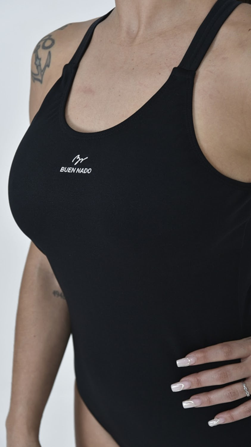 MALLA LISA BÁSICA espalda cruzada 299 BN