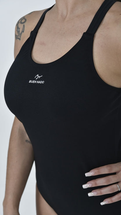 MALLA LISA BÁSICA espalda cruzada 299 BN